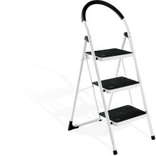 2016 hot sale 3 leg steel step ladder, step portable steps with handrail,